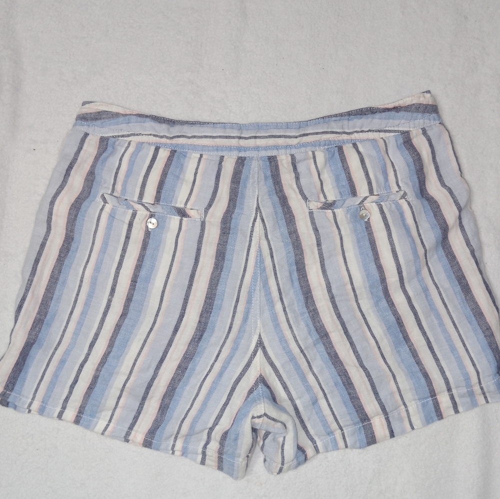 Artisan NY 100% Linen Striped Shorts w/Drawstring Waist size 8 - Picture 3 of 11